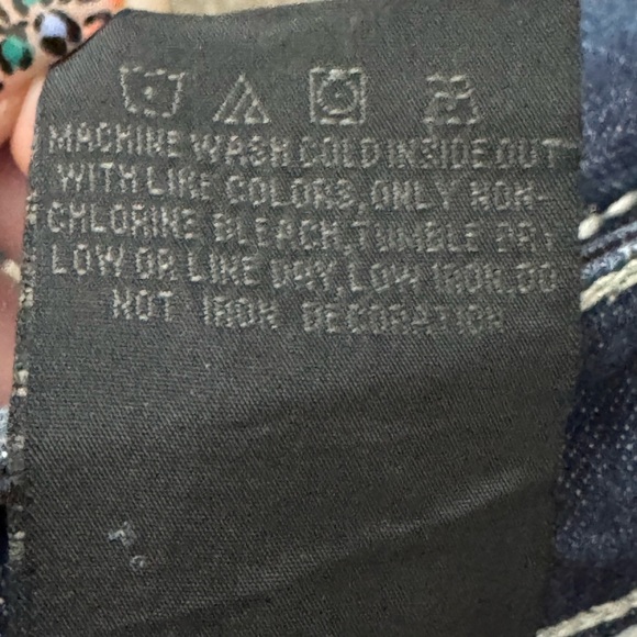 Live Hard Play Hard Design Silver Rhinestone Bootcut Mid-Rise Jeans Sz 30 L 36 - Picture 6 of 13